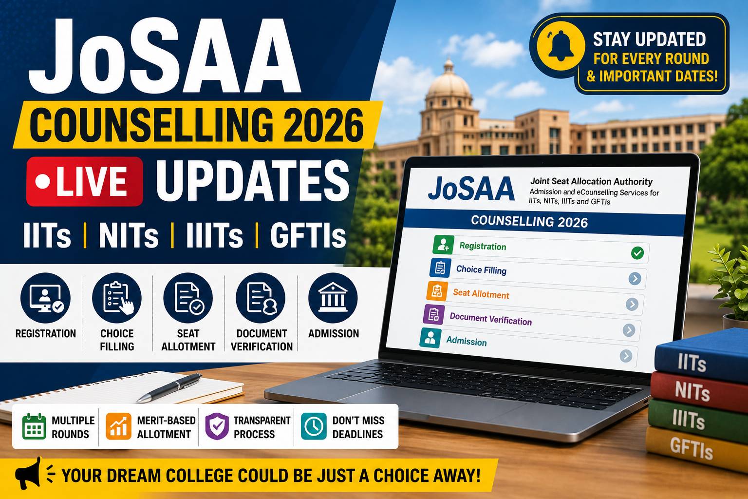JoSAA Counselling 2026 Live Updates