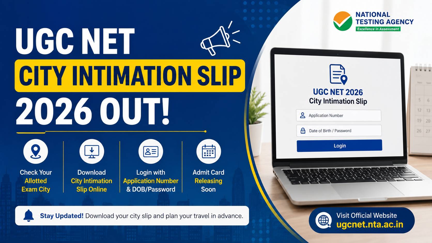 UGC NET City Slip 2026 Out: Check Allotted Exam City Online