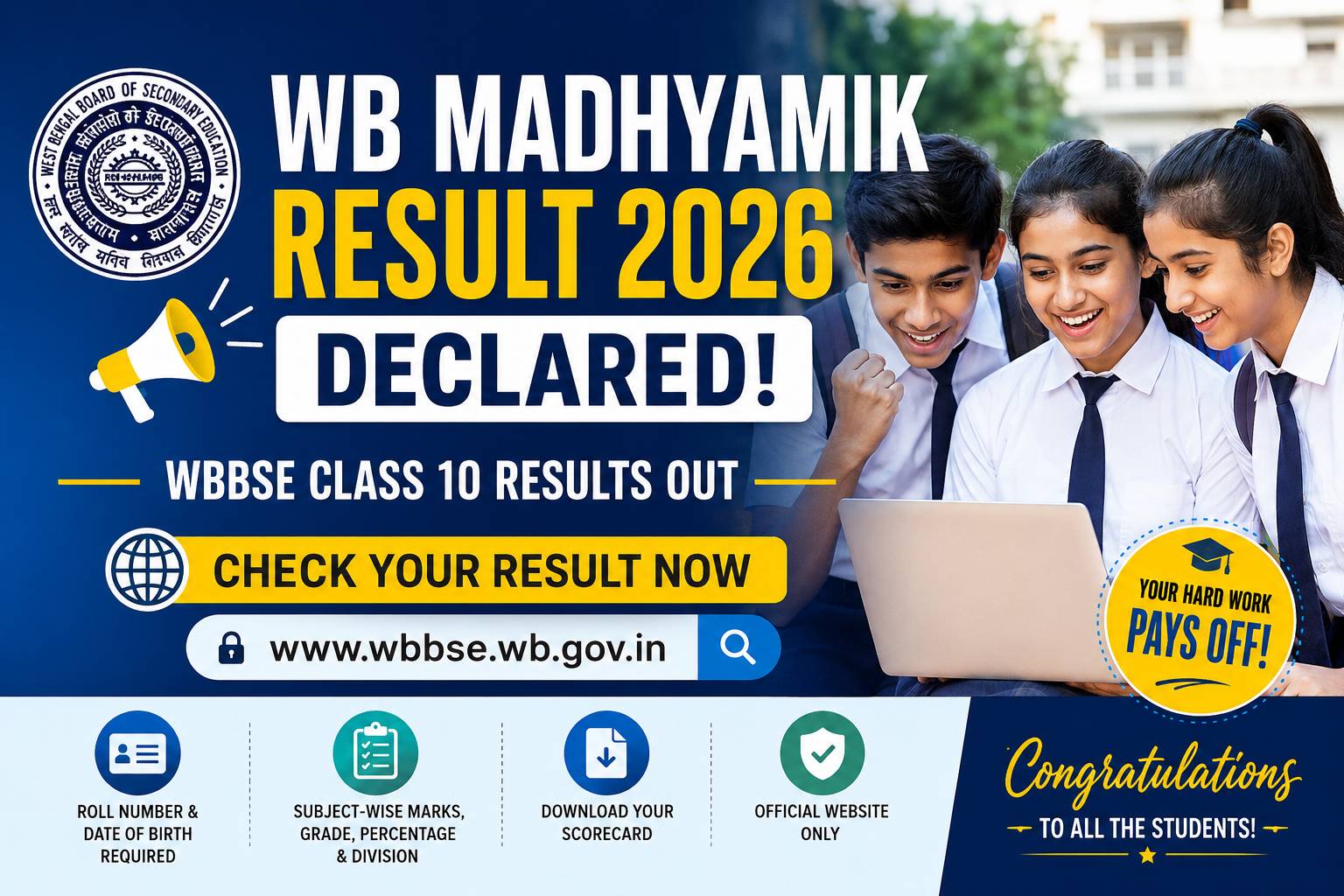 WB Class 10 Madhyamik Result 2026 WBBSE